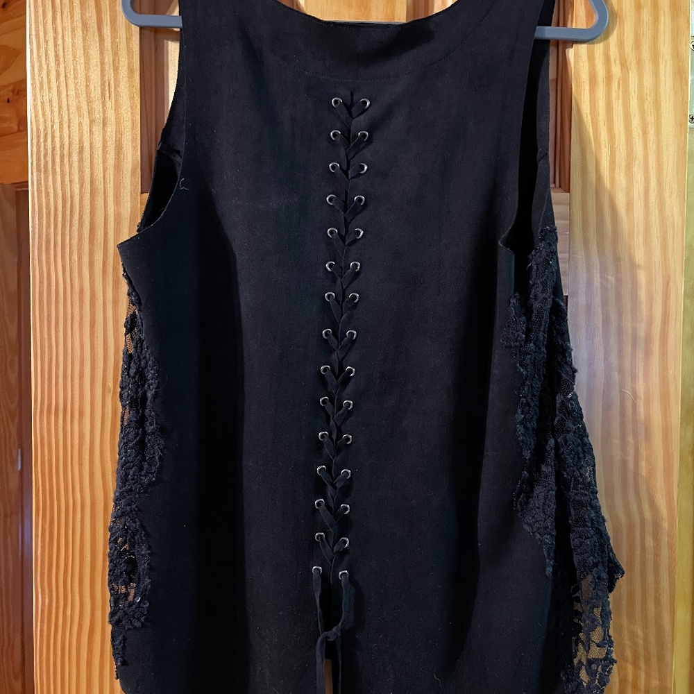 Suede feel tank top